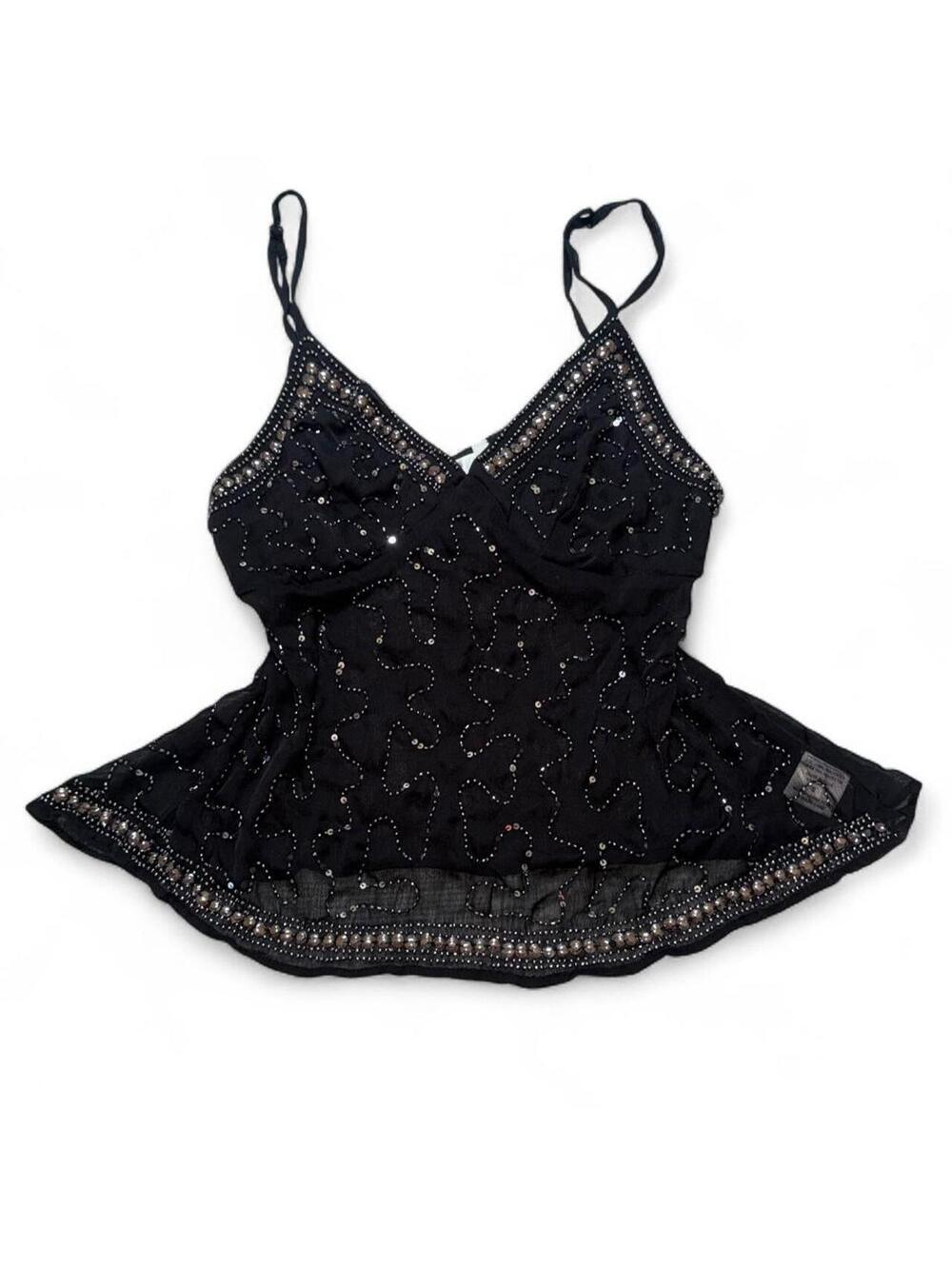 Live A Truth Embellished Sequin Beaded Cami Top – Size Small